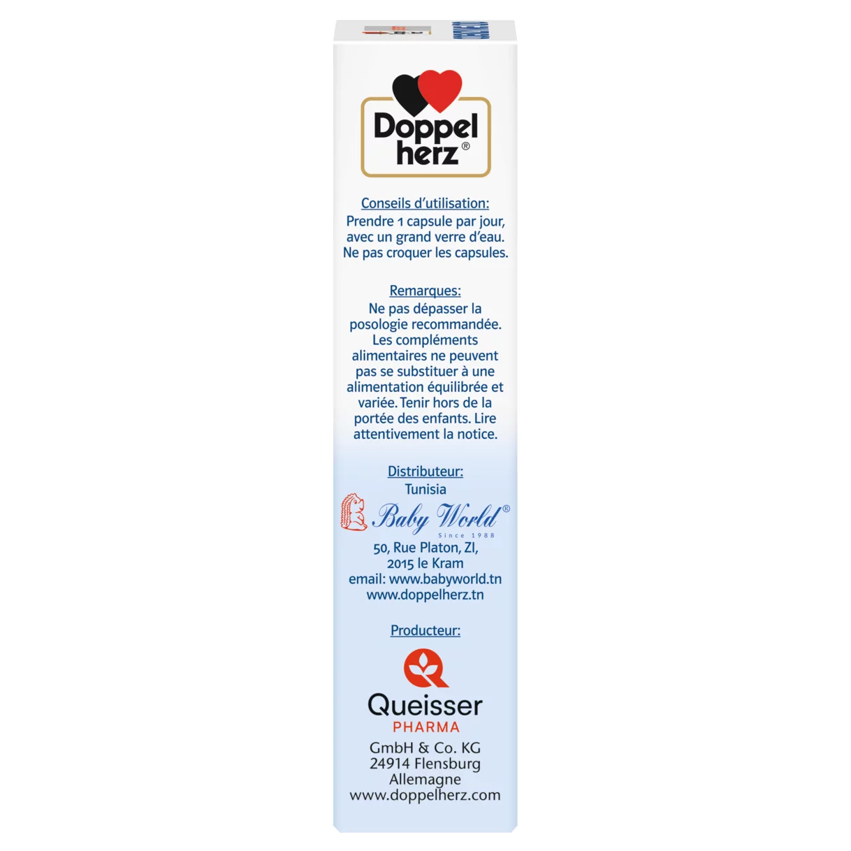 Doppelherz system COENZYME Q10  Vue côté gauche